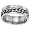 thumbnail image 4 of 1Pc Unisex Fashion Titanium Steel Ring Rotatable Ring Roman Numerals Ring, 4 of 9