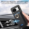 thumbnail image 5 of Allytech Google Pixel 8a Case, Detachable Magnetic Wallet Case with Card Holder & Ring Stand, Support Car Mount, Premium PU Leather Shockproof Durable Protective Slim Case Cover - Black, 5 of 10