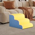 thumbnail image 1 of Pasos de rampas para perros Spones de alta densidad Bed alta escalera resistente a la pendiente de perros Pendientes antideslizanes Pendientes suaves Amarillo azul, 1 of 9
