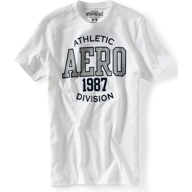 Aeropostale Athletic Aero 1987 - Camiseta gráfica para hombre, color blanco, XS Aeropostale Camiseta gráfica