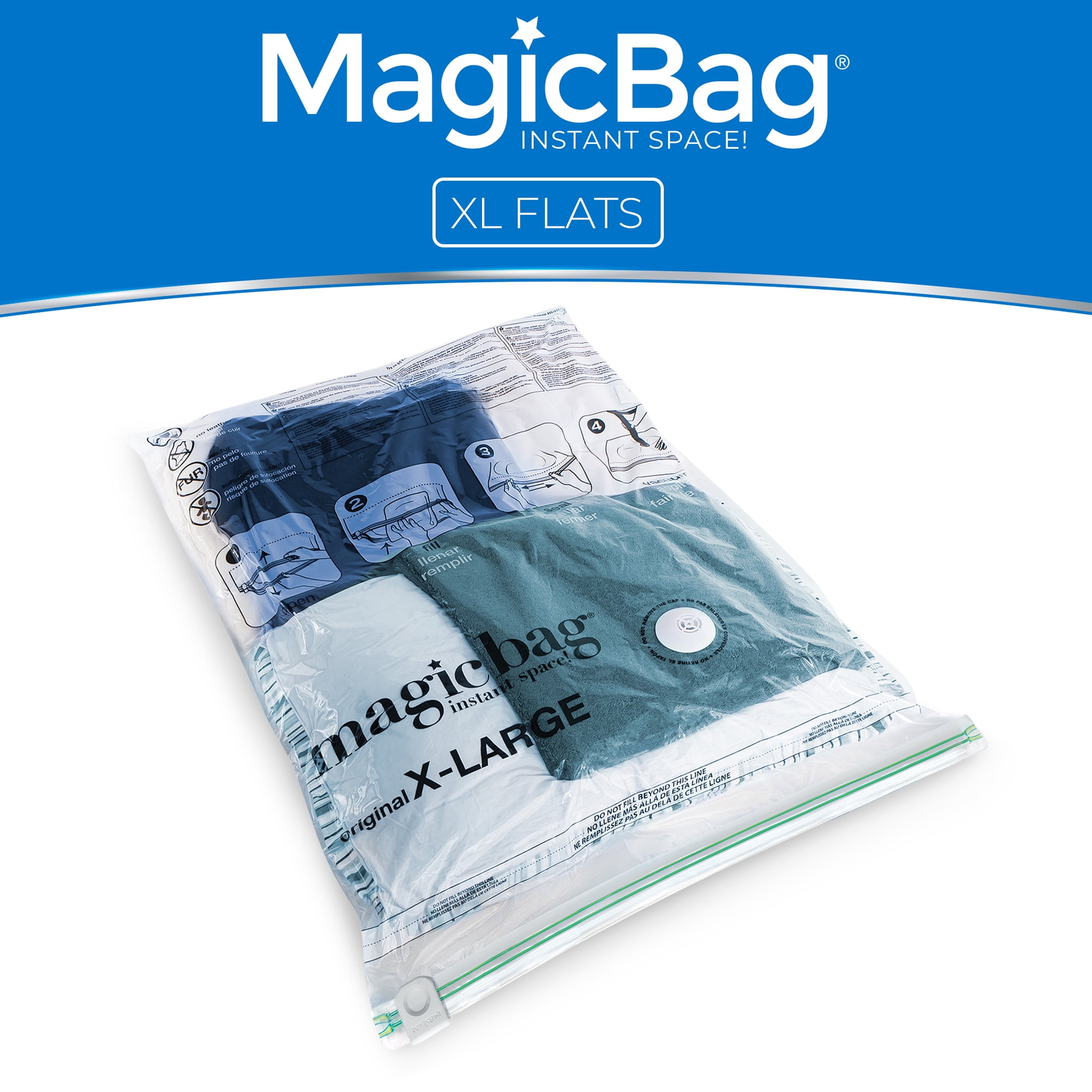 Smart Design Magic Bag Instant Space Saver XL Cubes 4-Pack Clear