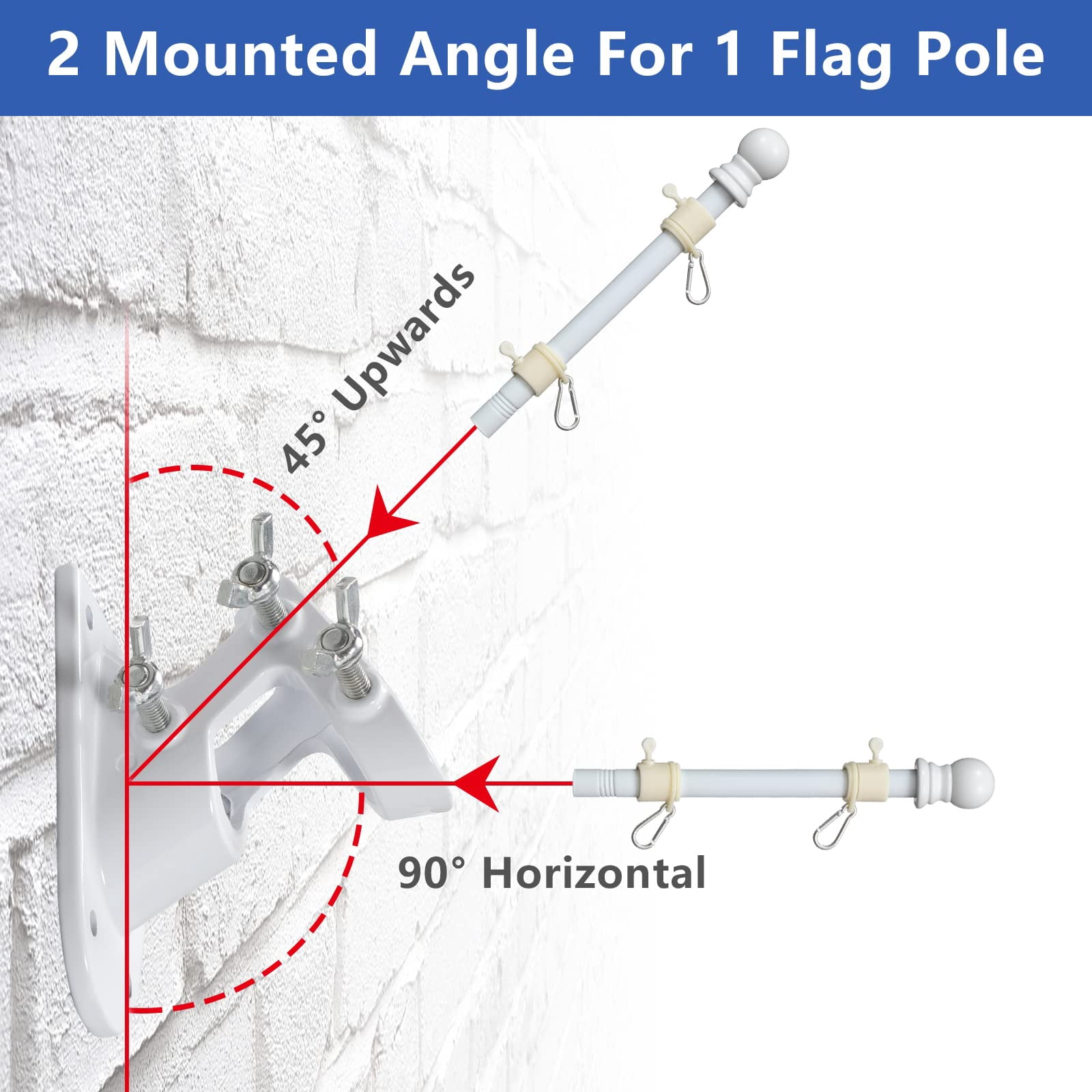 Flag Poles for Outside House, 6ft Residential or Commercial Flag Pole Kit, Professional Flagpole for Garden Yard Porch American,white(6ft)