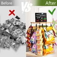 thumbnail image 6 of Chip Display Rack, 360° Rotating Chip Rack Display Stand for Party, 5 Tiers 38 Clips Snack Rack Display Stand with Message Board for Party, Retail, Countertop, Gift for Women Men, 6 of 8