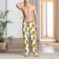 thumbnail image 2 of Naloa Gold Dots and Leaves Pajama Pants Men, PJ Bottoms, Sleep & Lounge Pants-Medium, 2 of 6