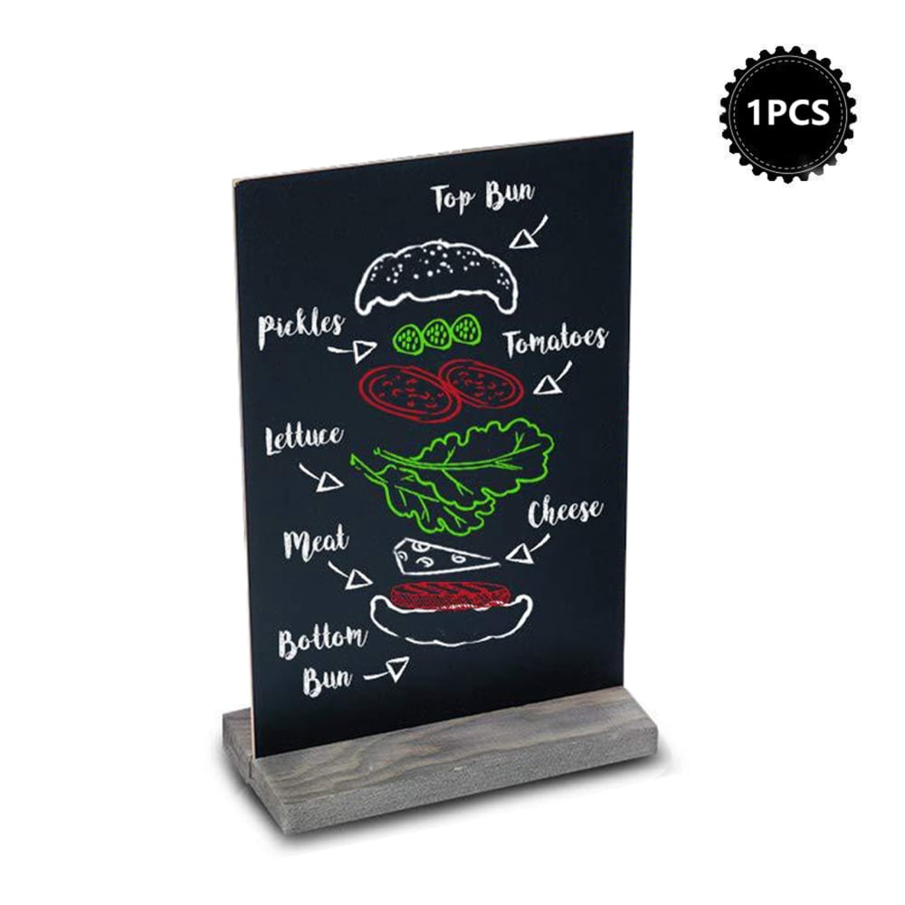 Mini Chalkboard Signs, Double Side 6 x 9 Inch Vintage Wooden Tabletop