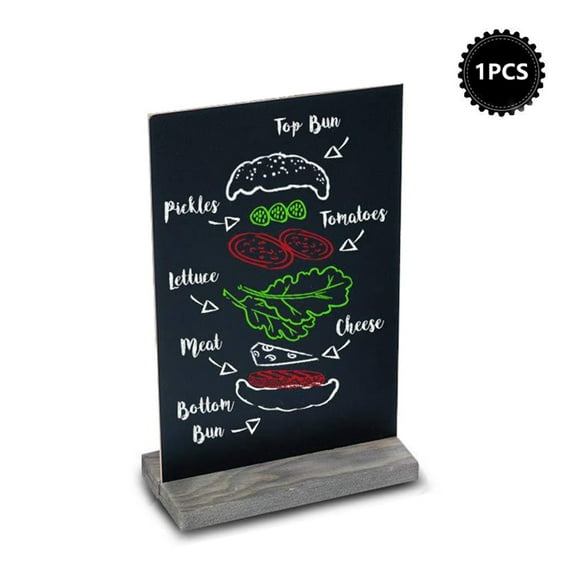 Mini Chalkboard Signs, Double Side 6 x 9 Inch Desktop Chalkboards for Food Signs, Table Numbers, Message Boards, WiFi Signs, Wedding Decorations- Detachable Erasable and Reusable