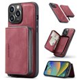 thumbnail image 1 of Allytech for iPhone 14 Pro Case 2022, Vegan PU Leather Anti-Scratch Magnetic Detachable Wallet Zipper Purse Stand Case with Card Slots for iPhone 14 Pro 6.1", Red, 1 of 8
