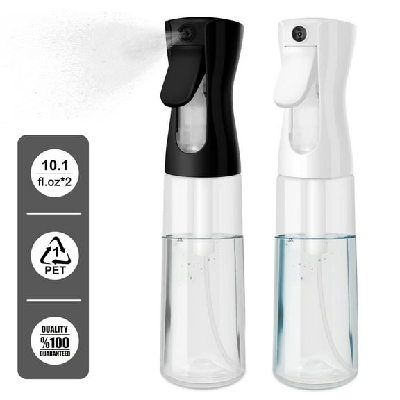 Tegance Plastic Spray Bottles 2 Pack, Stream Water Bottle for Cleaning Solutions, Plants, Pet, Essential Oils, Hair, Cooking