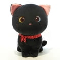 thumbnail image 2 of RV Muñeco de peluche de gato de dibujos animados, juguete de tela de gatito de peluche lindo, juguete de peluche de peluche (negro) brillar Electrónica, 2 of 5