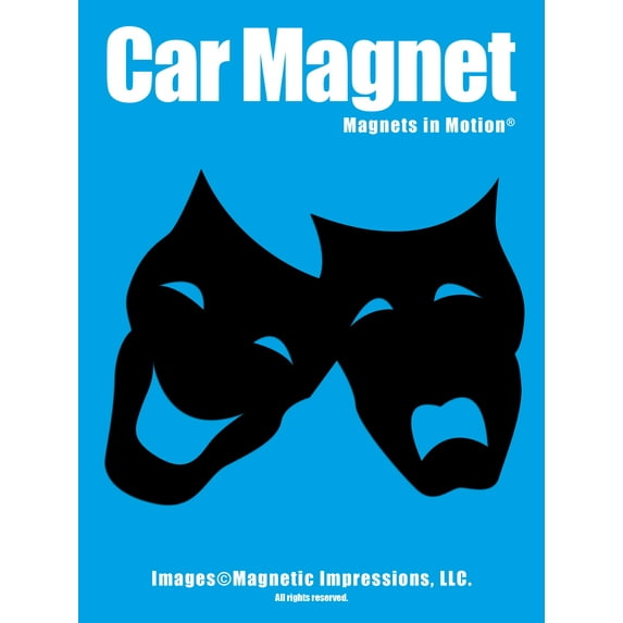 Magnets in Motion Comedy Tragedy Mask Car Magnet Black