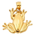 thumbnail image 2 of Wellingsale 14K Yellow Gold Polished Frog Pendant, 2 of 4