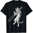 thumbnail image 1 of Trombone Cat Trombonist Jazz Músico Camiseta, 1 of 2