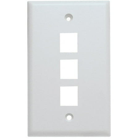Shaxon BM303WP3-B 3-Port Single Gang Keystone Wall Plate, White