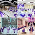 thumbnail image 3 of 50 PCS Satin Chair Sashes Bows Decorative Universal Chair Cover Band Chairs Ribbon Ties Back Sash for Wedding Party Ceremony Reception Hotel Events Birthday Banquet Restaurant Decor(7x108inch,Purple), 3 of 18