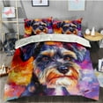 thumbnail image 2 of 3 Pieces Duvet Cover Set Miniature Schnauzer Dog 3D Print Bedding 1 Duvet Cover 2 Pillowcases Natural Animals Comforter Sets Soft Breathable for Boys Girls Children Xu7oGu, 2 of 6