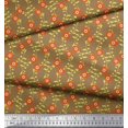 thumbnail image 3 of Soimoi Crepe Silk Fabric Leaves & Floral Artistic Printed Craft Fabric by The Yard 42 Inch Wide, 3 of 5
