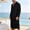 #38-Black, variant on Men Contrast Collar Striped Bathrobe Long Sleeve Belt Waist Pocket Soft Warm Breathable Luxury Hotel Spa Home Shower Lounge Bath Robe Gifts for Father