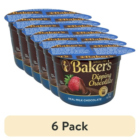 (6 pack) Baker s Real Milk Dipping Chocolate 7 oz Cup
