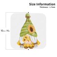 thumbnail image 2 of Rateoe Sunflower Gnomes Drawing Drink Coasters Set of 4 Leather Coasters Spill Protection for Table Desk,Durable and Non Slip Leather Coaster ,4 Inches Drink Mats-Square, 2 of 6