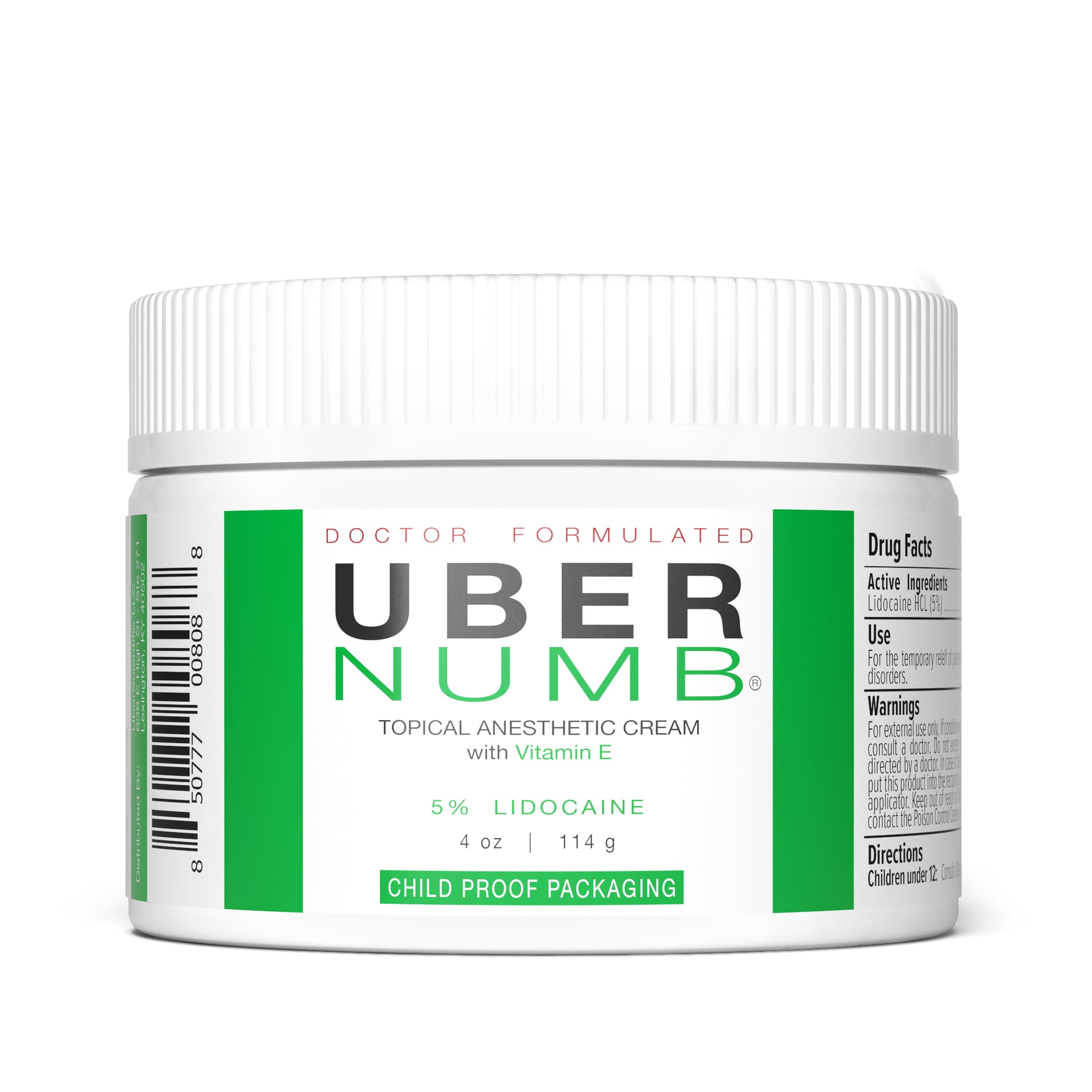Uber Numb 5% Lidocaine Topical Numbing Cream 4oz Advanced Formula Rapid ...