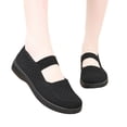 thumbnail image 2 of longantii Women's Comfort Knit Mary Jane Flats, Wide Width, Wide Toe Box, Adjustable Strap, Casual Dress Shoes for All-Day Wear Black, 2 of 7