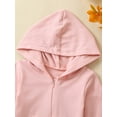 thumbnail image 5 of Qtinghua Newborn Baby Girl Boy Sweatshirt Romper Long Sleeve Zipper Hoodie Jumpsuit with Pocket Clothes Pink 0-3 Months, 5 of 9