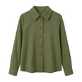 thumbnail image 6 of GUACER Tops for Women Waffle Knit Long Sleeve Button Down Collared Button-Down Shirts, 6 of 7