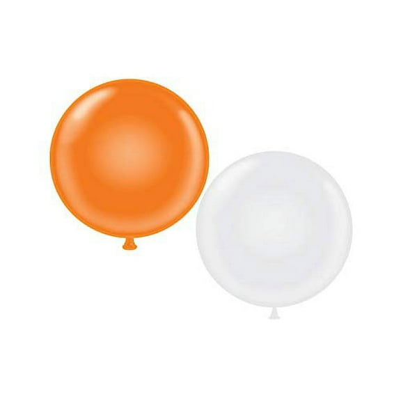 60 inch Giant Latex Balloons - Qty 2- (1) Orange (1) White