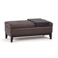 thumbnail image 1 of Simpli Home Banc de Rangement en Faux Cuir Oregon, Marron Chocolat, 1 of 7