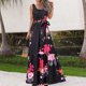 thumbnail image 2 of Vestido sin mangas de verano sin mangas para mujer Vestido largo suelto informal con estampado floral de playa con cinturón Pompotops ghjkhdj6294, 2 of 5