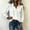 *White, variant on ClodeEU Women's V Neck Long Sleeve Button Down Blouse,Casual Ruffled Collar Loose Fit Office Shirt Top White,Women's Plus S