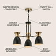 thumbnail image 3 of JONATHAN Y Edison 20" 3-Light Metal LED Pendant, Black/Brass Gold, 3 of 8