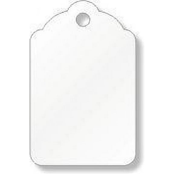 Merchandise Tags, White #8 (2-7/8" x 1-3/4"), Hole-No String - Box of 1,000 Tags