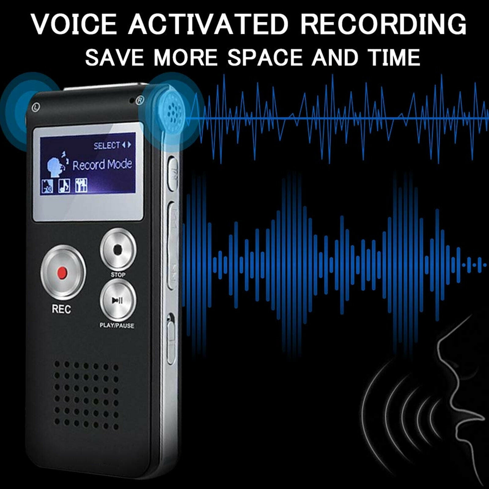 Digital Voice Recorder with Playback,Activated Recorder for Meetings/Lectures/Interviews/Classes,with USB Rechargeable