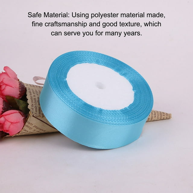 Gift Wrap Ribbon Wedding Clothes Making Supply Multi-color DIY Craft Accessories Festival Fabric Polyester Ribbons Box Ornaments Lake Blue 62