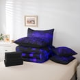 thumbnail image 6 of Manfei Teens Abstract Geometric Plaid 7pcs Bedding Comforter Set,Futuristic Cubes Queen Bedding Sets Super Cozy,Gradient Neon Lights Queen Sheet Sets,Luxury Bedroom Decor,Reversible, 6 of 8