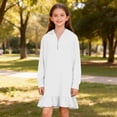 thumbnail image 5 of Posijego Girls Swim Cover-Up Kids Girls Long Sleeve Half Zipper Hoodie Swimsuit Cover-Up Little Girls Swimwear, 5 of 9