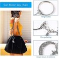 thumbnail image 3 of 2 Porte-Clés Charme en Métal Style Ancien Lune Soleil, 3 of 5