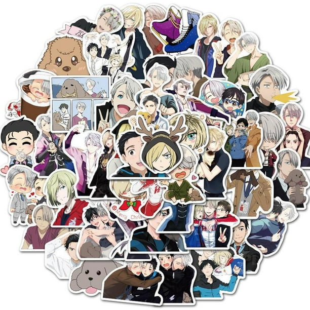 Pegatinas Yuri On Ice Anime, paquete de 50 unidades, 4 a 7 cm, decorativas