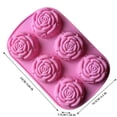 thumbnail image 1 of Pedty 1 molde de silicona para hornear 6 rosas conectadas, pastel de silicona, jabón de silicona, pastel de luna, disfraz de cocina, caramelo de chocolate, 1 of 6