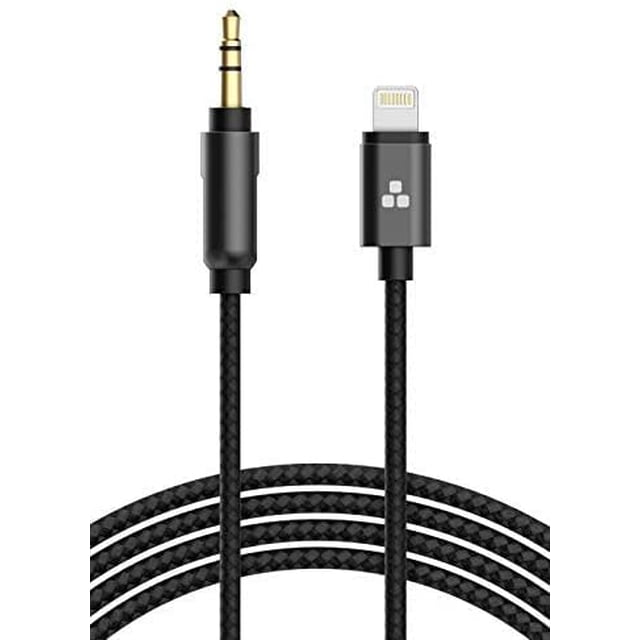Cable auxiliar Thore Lightning de 3,5 mm para iPhone 13/12/14, color negro