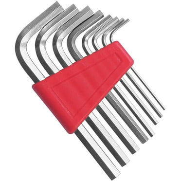 Hex-L Key Allen Wrench, Chrome Vanadium, Set of 8 Pieces, Inch Sizes.