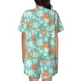 thumbnail image 6 of Rateoe Cute Sloth on Floral Tree Pattern Women's Short-Sleeved Pajama Set - 2 Piece Soft and Lightweight Sleepwear Set-Small, 6 of 7