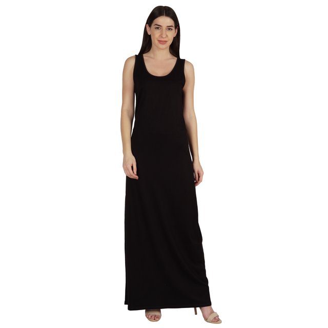 Inkmeso Basics Robe Longue Débardeur Sans Manches pour Femmes Décontractée d'Été de Tous les Jours en Jersey