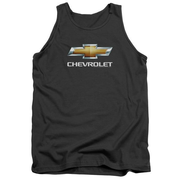 Chevrolet Chevy Bowtie Stacked Adult Tank Top Charcoal