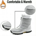 thumbnail image 2 of Women's Winter Snow Boots Outdoor Hiking Skiing Comfortable Anti-Slip Plush Zipper Cold-Resistant Thickened High Boots Gray 8 US, 2 of 7