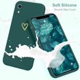 thumbnail image 6 of for iPhone XR Case for Girls Women Silky Soft Protective Shockproof Silicone Phone Case with Cute Gold Heart Pattern Design Green Cover, 6 of 13