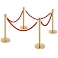 thumbnail image 3 of Costway 4 Pcs Poteaux de Queue Rétractables 2 Cordes en Velours Barrière de Contrôle de Fouille, 3 of 9