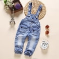 thumbnail image 3 of KIDSCOOL SPACE Baby & Little Boys/Girls Blue Denim Dungaree,Jean Overalls,Blue,2-3 Years, 3 of 5