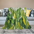 thumbnail image 2 of ONETECH  Banana Palm Leaves Throw Blanket Summertime Tropical Leaves Dense Jungle Green Soft Cozy Fuzzy Warm Flannel Blankets Decorative for Baby Toddler Swaddle Dog Cat, 2 of 6